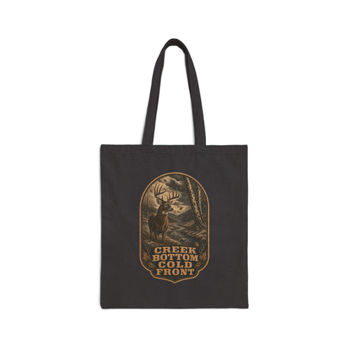 Creek Bottom Cold Front, Whitetail Hunting Canvas Tote Bag