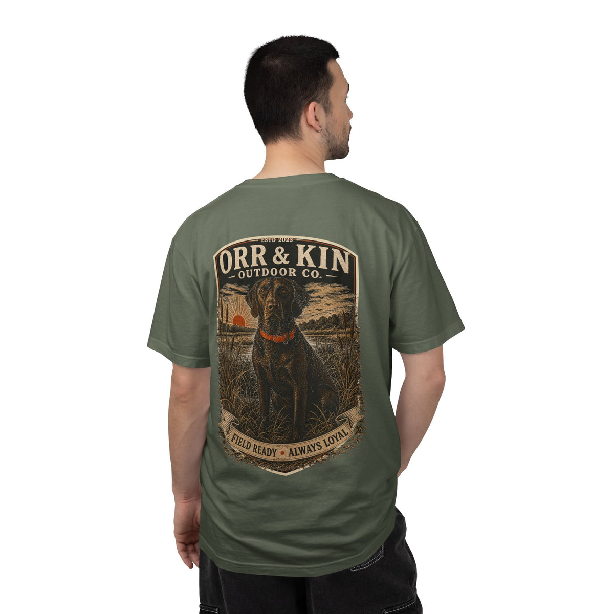 Field Ready Always Loyal, Hunting Dog T-Shirt Back Print