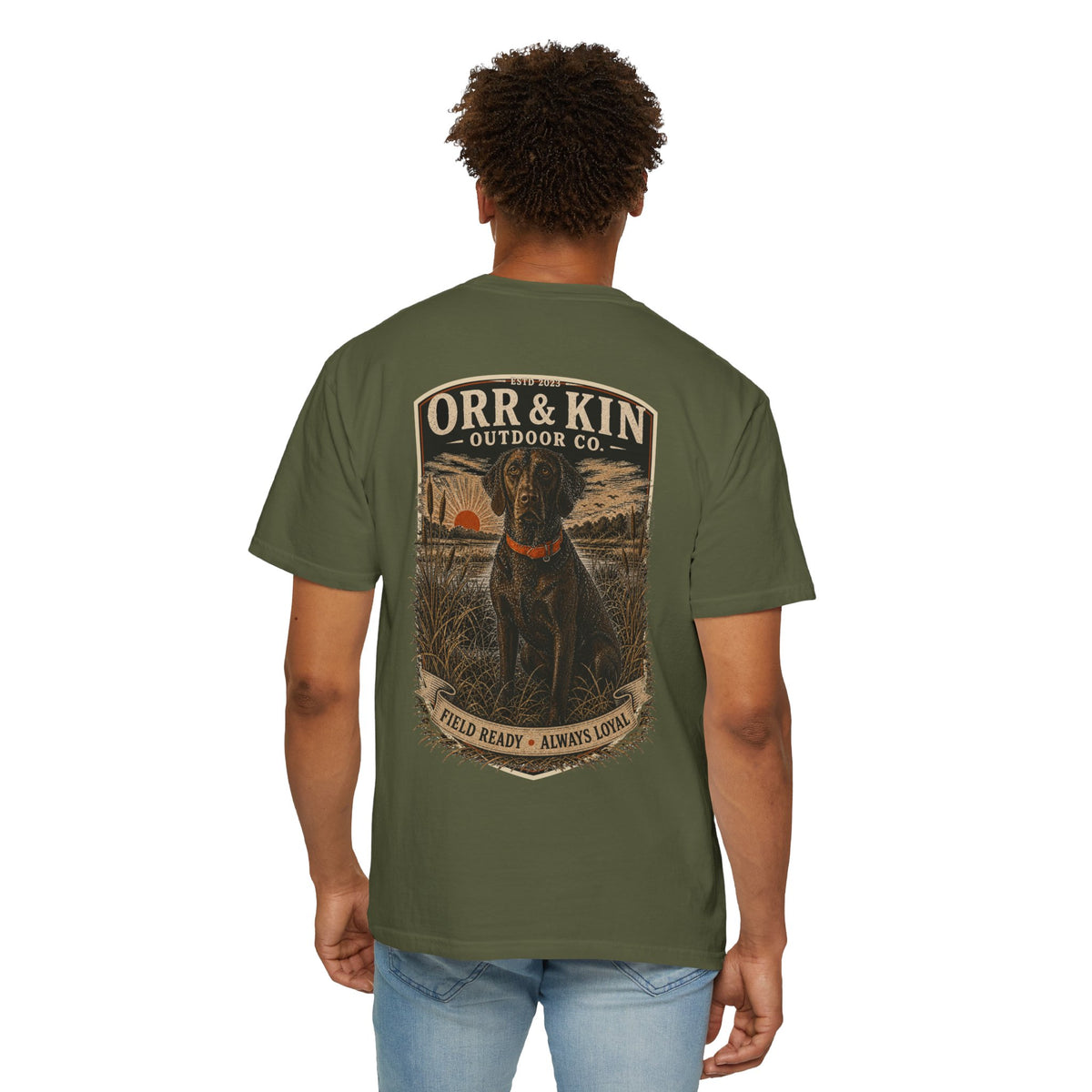 Field Ready Always Loyal, Hunting Dog T-Shirt Back Print