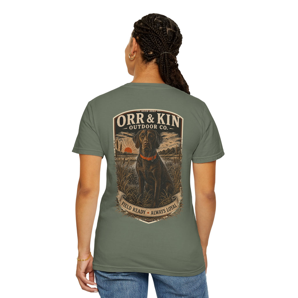 Field Ready Always Loyal, Hunting Dog T-Shirt Back Print