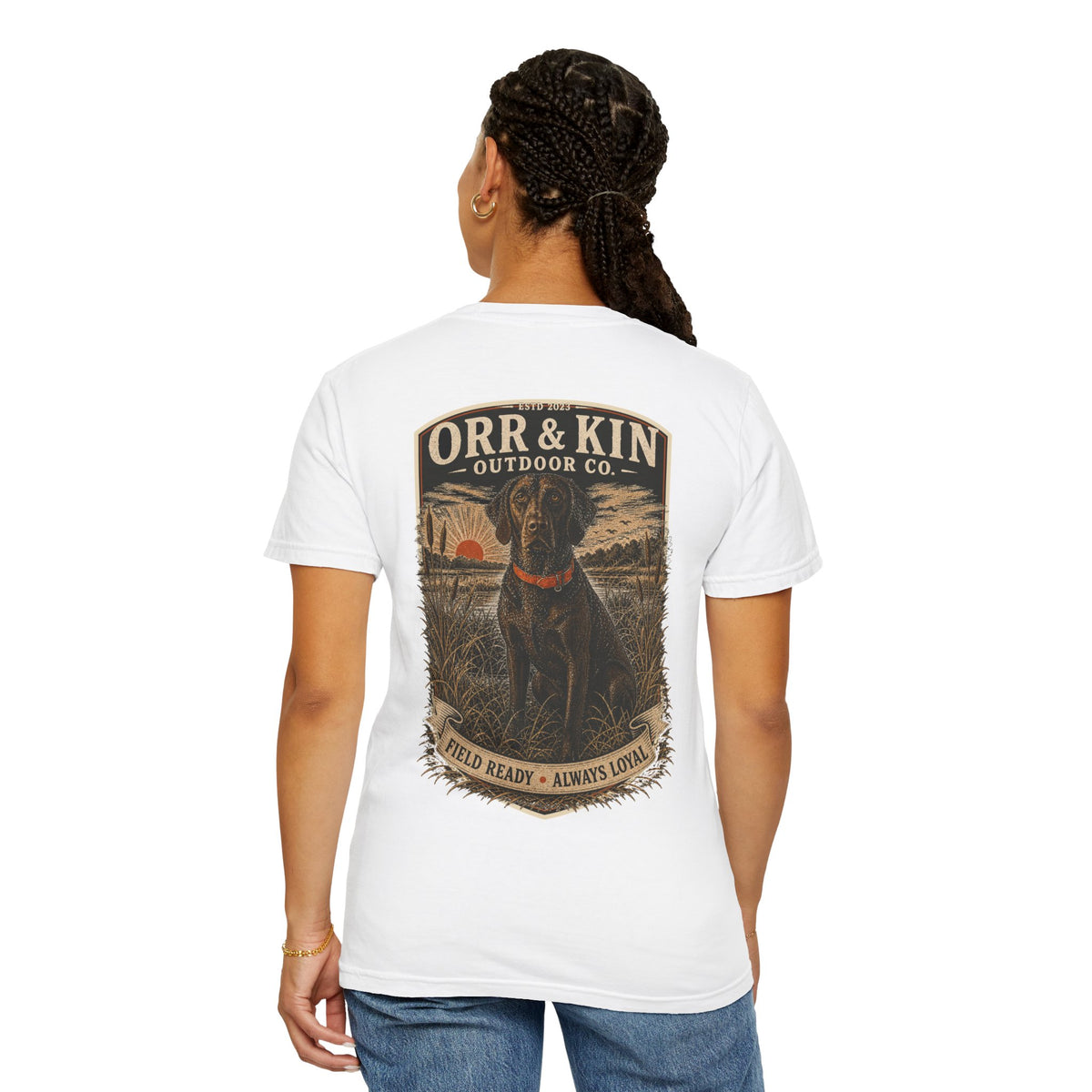 Field Ready Always Loyal, Hunting Dog T-Shirt Back Print
