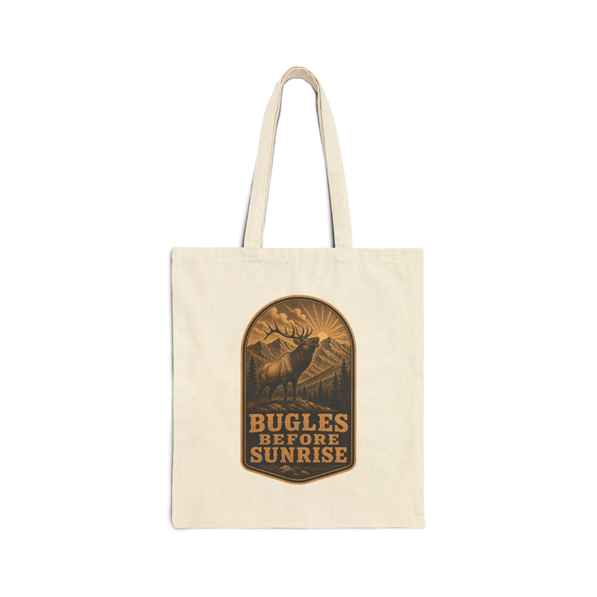 Bugles Before Sunrise, Elk Hunting Canvas Tote Bag