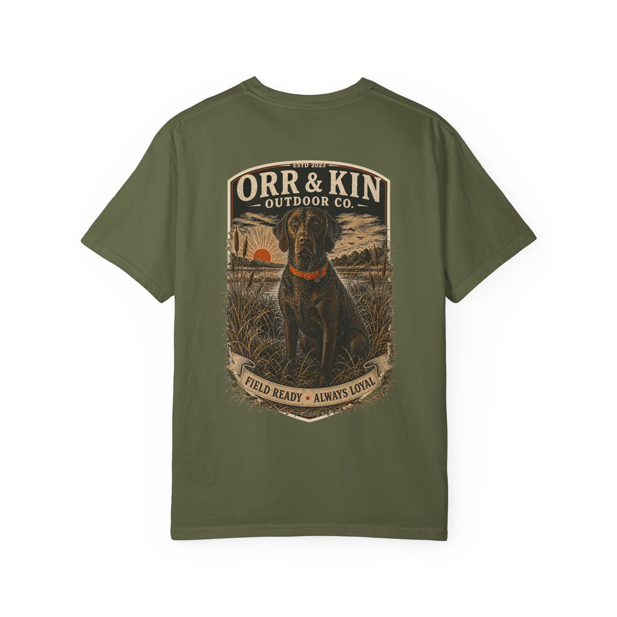 Field Ready Always Loyal, Hunting Dog T-Shirt Back Print