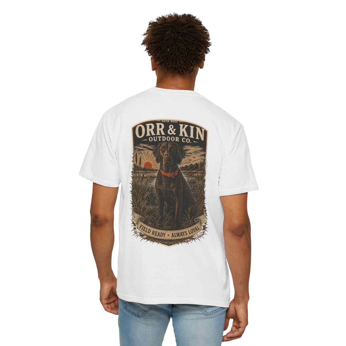 Field Ready Always Loyal, Hunting Dog T-Shirt Back Print