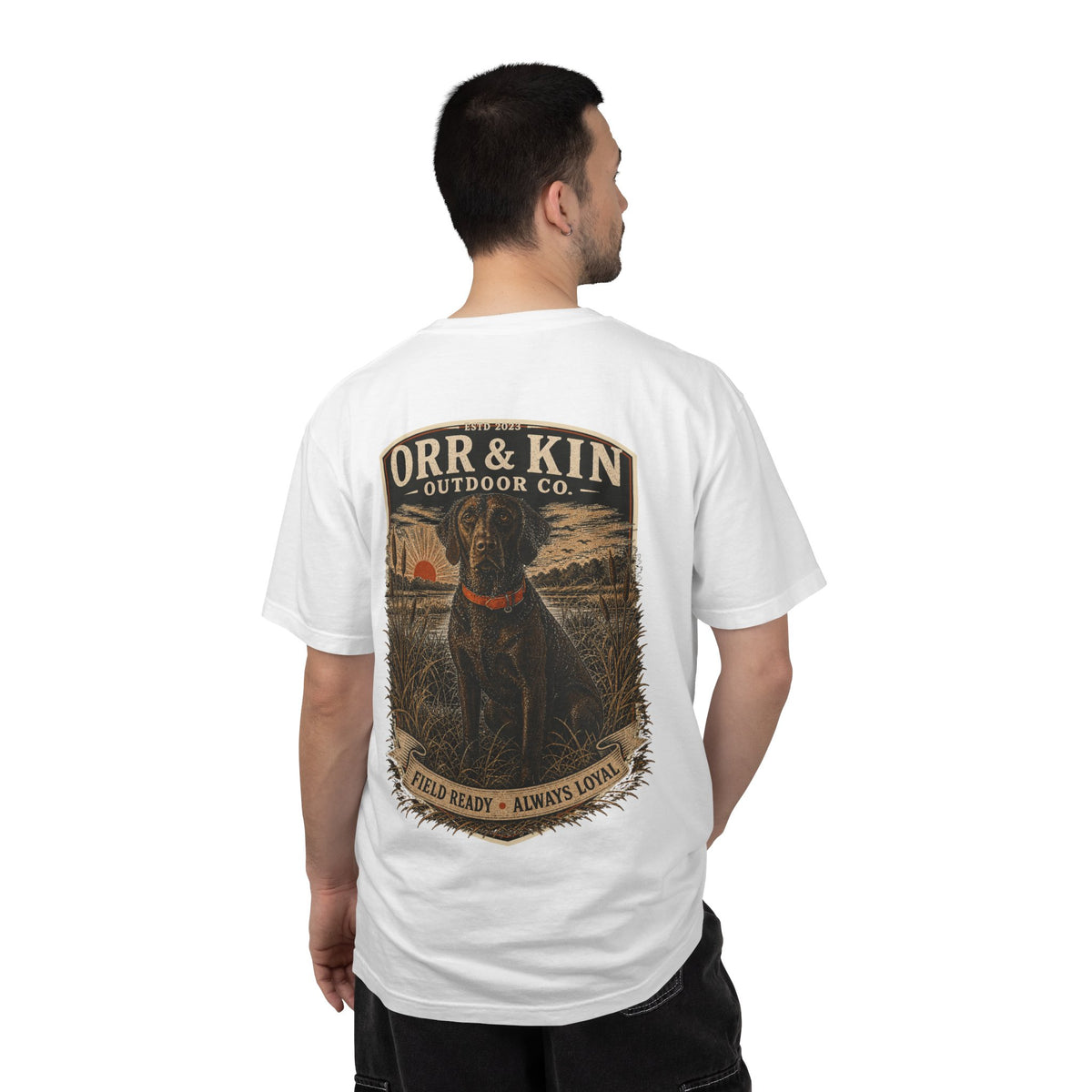Field Ready Always Loyal, Hunting Dog T-Shirt Back Print