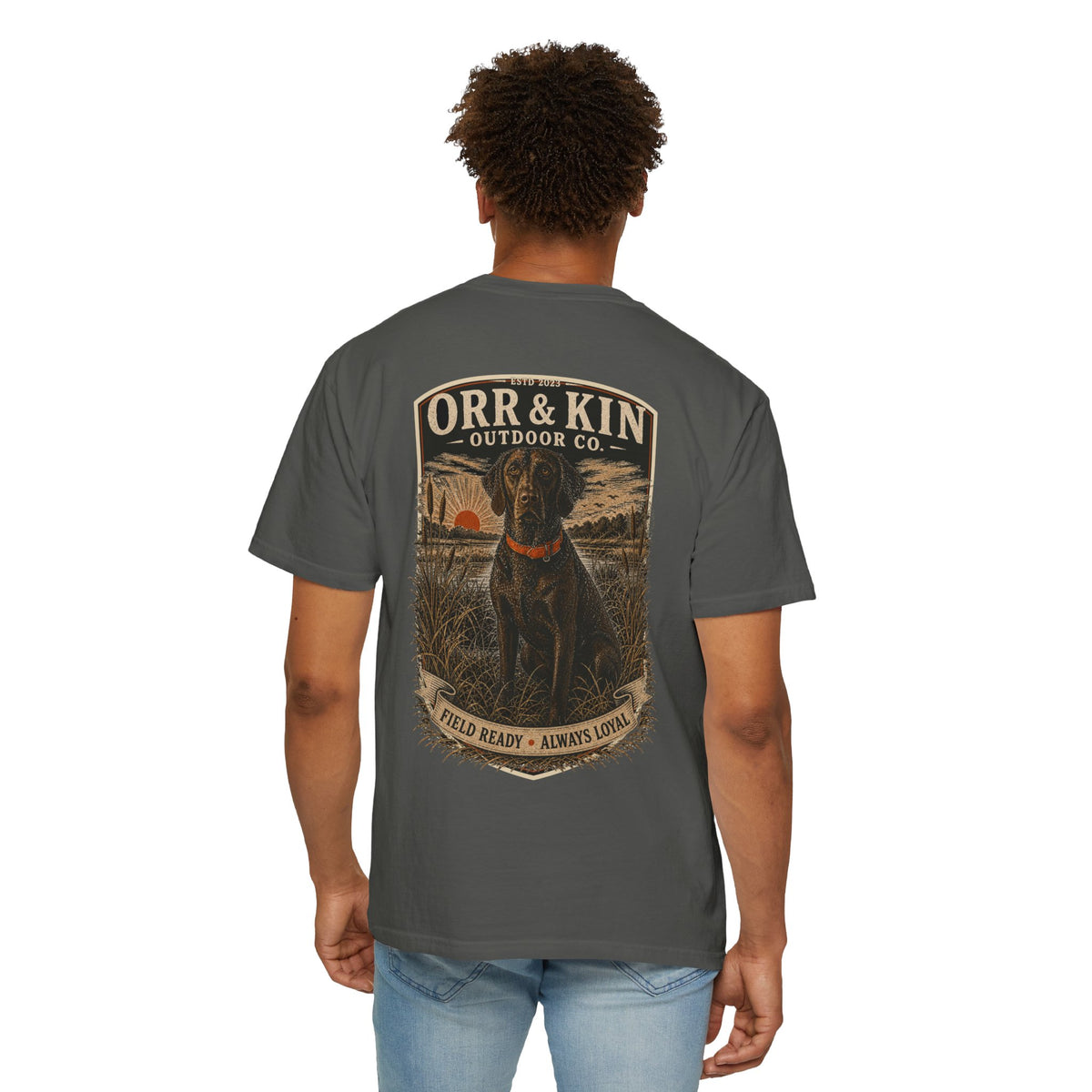 Field Ready Always Loyal, Hunting Dog T-Shirt Back Print