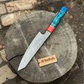 Raindrop Damascus Kiritsuke Chef Knife – 8-Inch Blade